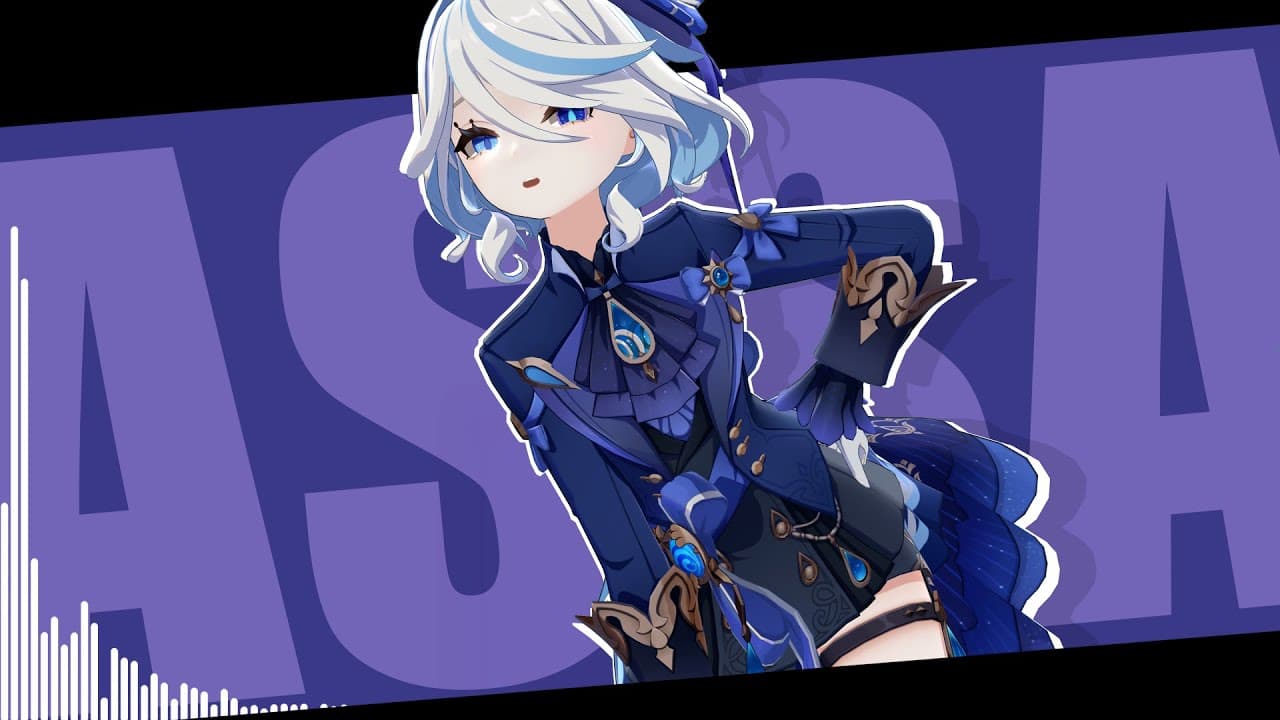 Arlecchino Montagem Shirt Blue Live Wallpaper 4K HD Download | Genshin Impact